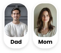 Upload photos of both parents